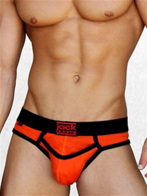 jackadams Army Fly Jock Brief Orange/Black (Arschfrei)